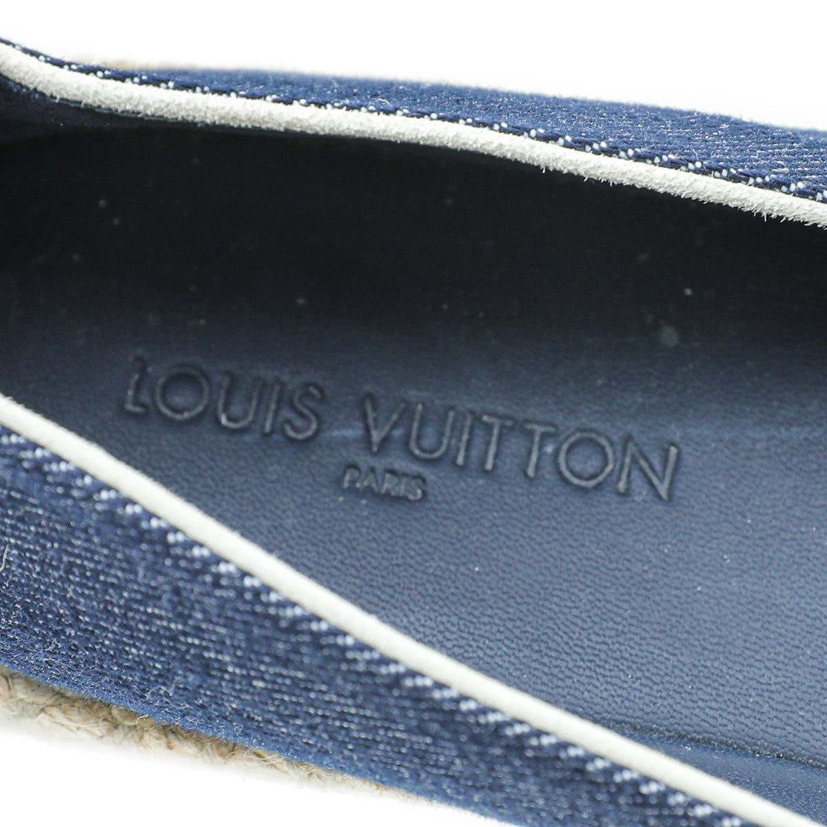 Louis Vuitton Navy Blue Logo Postcard Espadrille 37.5
