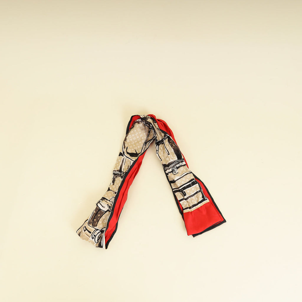 Louis Vuitton Multicolor Trunks Print Bandeau Scarf