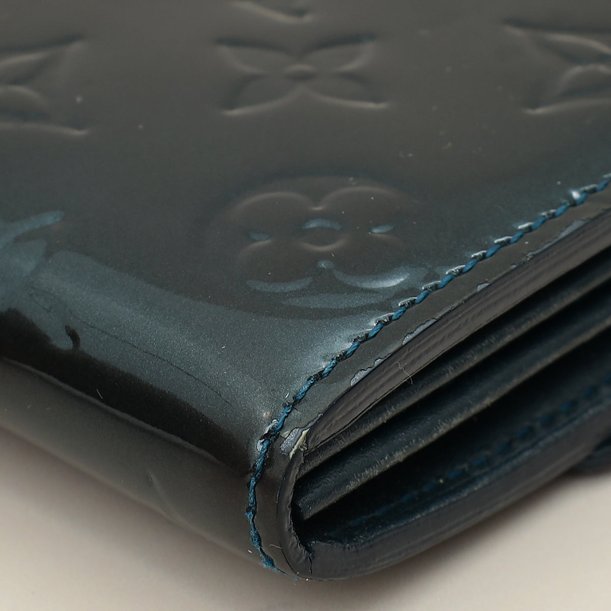 Louis Vuitton Bleu Nuit Monogram Vernis Sarah Wallet