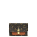 Louis Vuitton Monogram Caramel Flower Lock Compact Wallet