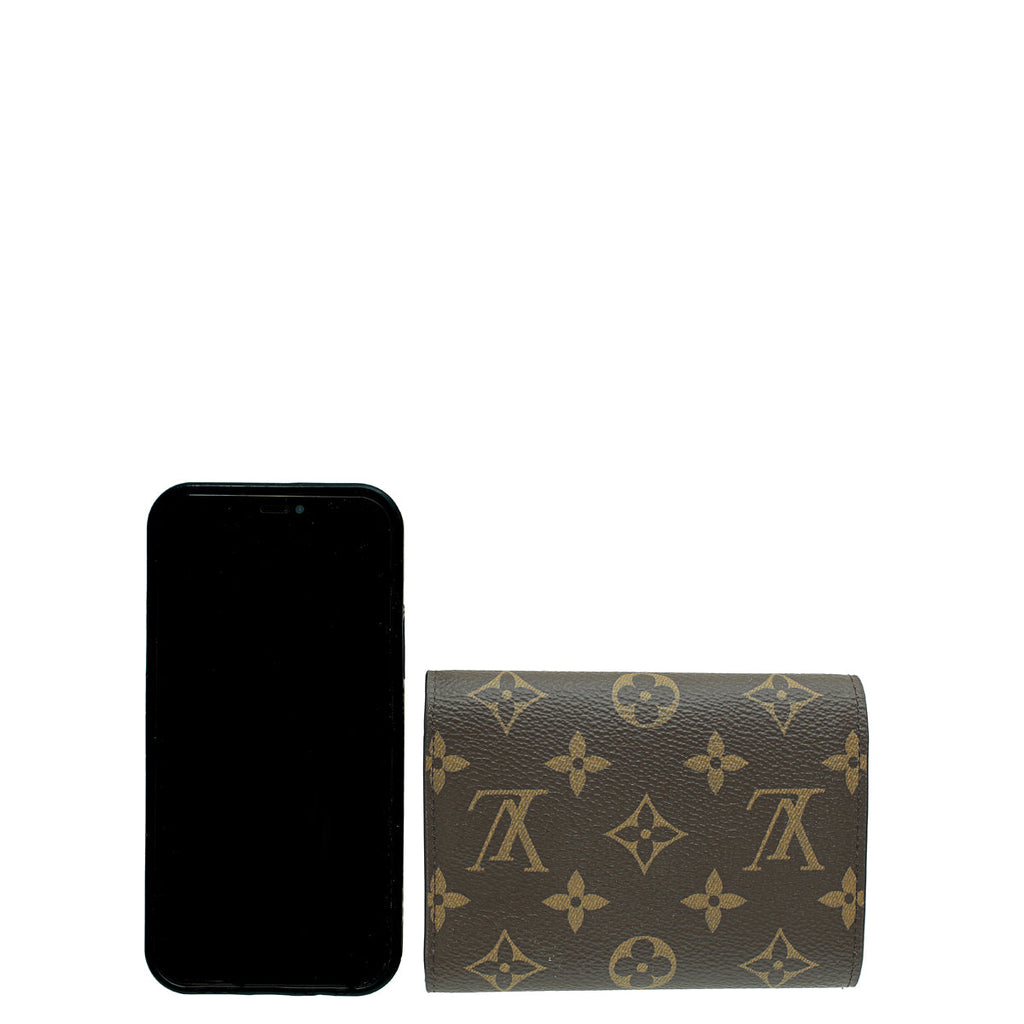 Louis Vuitton Monogram Caramel Flower Lock Compact Wallet