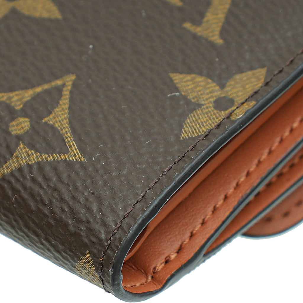 Louis Vuitton Monogram Caramel Flower Lock Compact Wallet