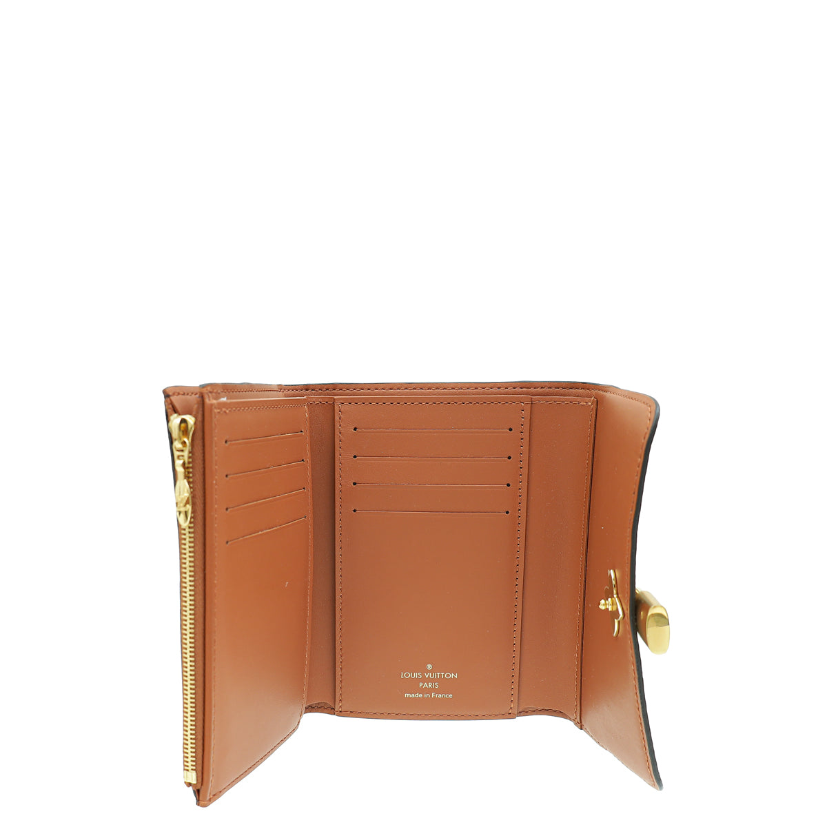 Louis Vuitton Monogram Caramel Flower Lock Compact Wallet