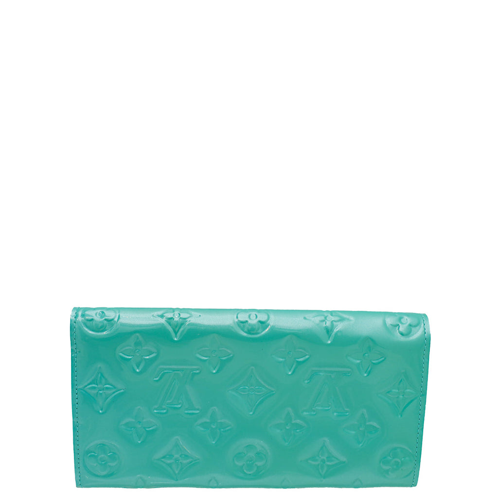 Louis Vuitton Bleu Lagon Monogram Vernis Sarah Wallet