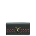 Louis Vuitton Black Capucines Long Wallet W/ Braided Detail