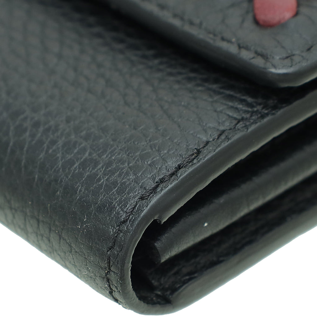 Louis Vuitton Black Capucines Long Wallet W/ Braided Detail