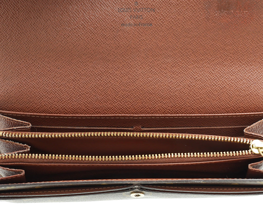 Louis Vuitton Ebene Monogram Sarah Wallet W/ Initial MM