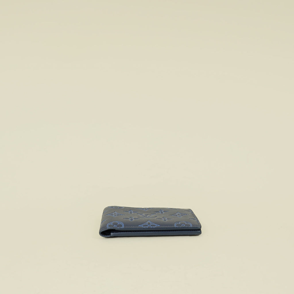 Louis Vuitton Navy Blue Monogram Shadow Multiple Wallet