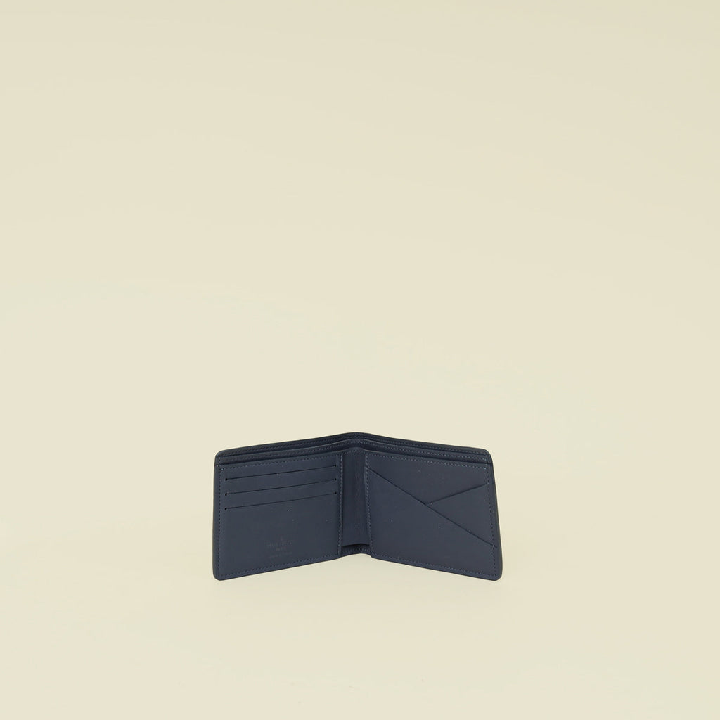 Louis Vuitton Navy Blue Monogram Shadow Multiple Wallet