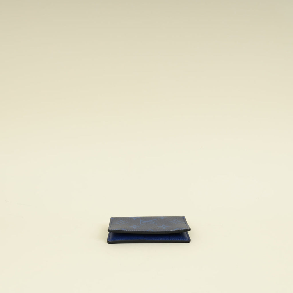 Louis Vuitton Navy Blue Monogram Pacific Taiga Pocket Organiser W/ H.S Initials