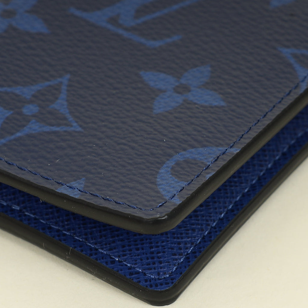 Louis Vuitton Navy Blue Monogram Pacific Taiga Pocket Organiser W/ H.S Initials