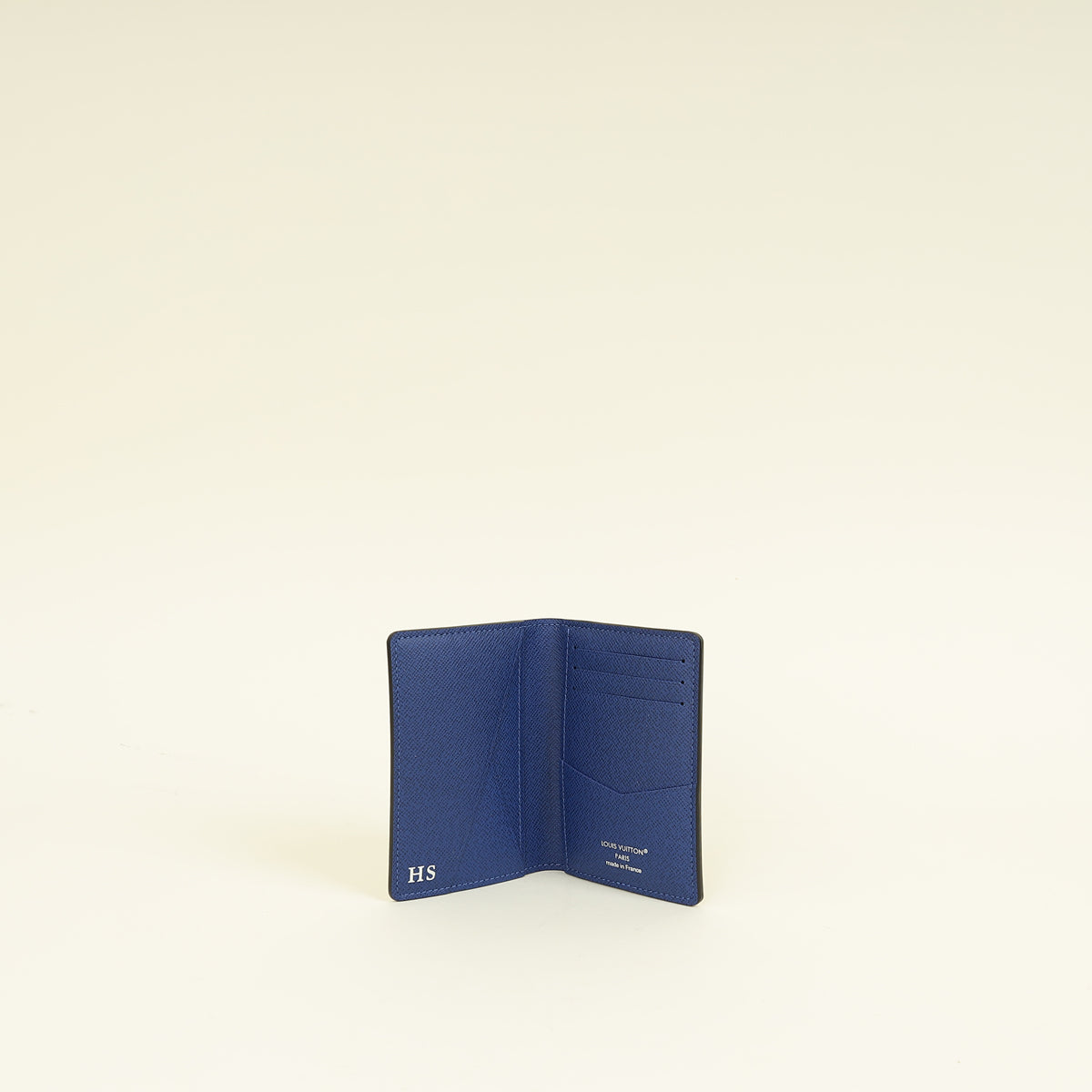 Louis Vuitton Navy Blue Monogram Pacific Taiga Pocket Organiser W/ H.S Initials