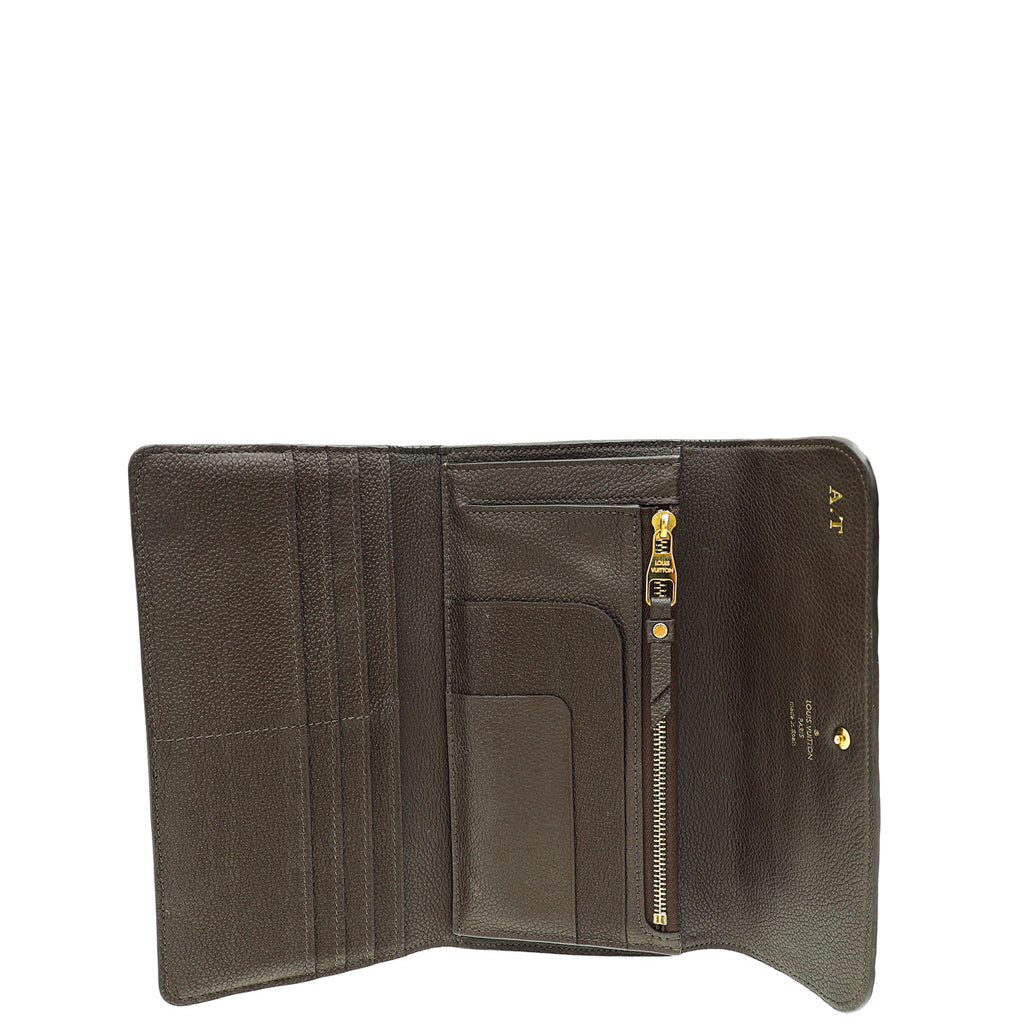 Louis Vuitton Terre Monogram Empreinte Virtuose Wallet W/ A.T Initials