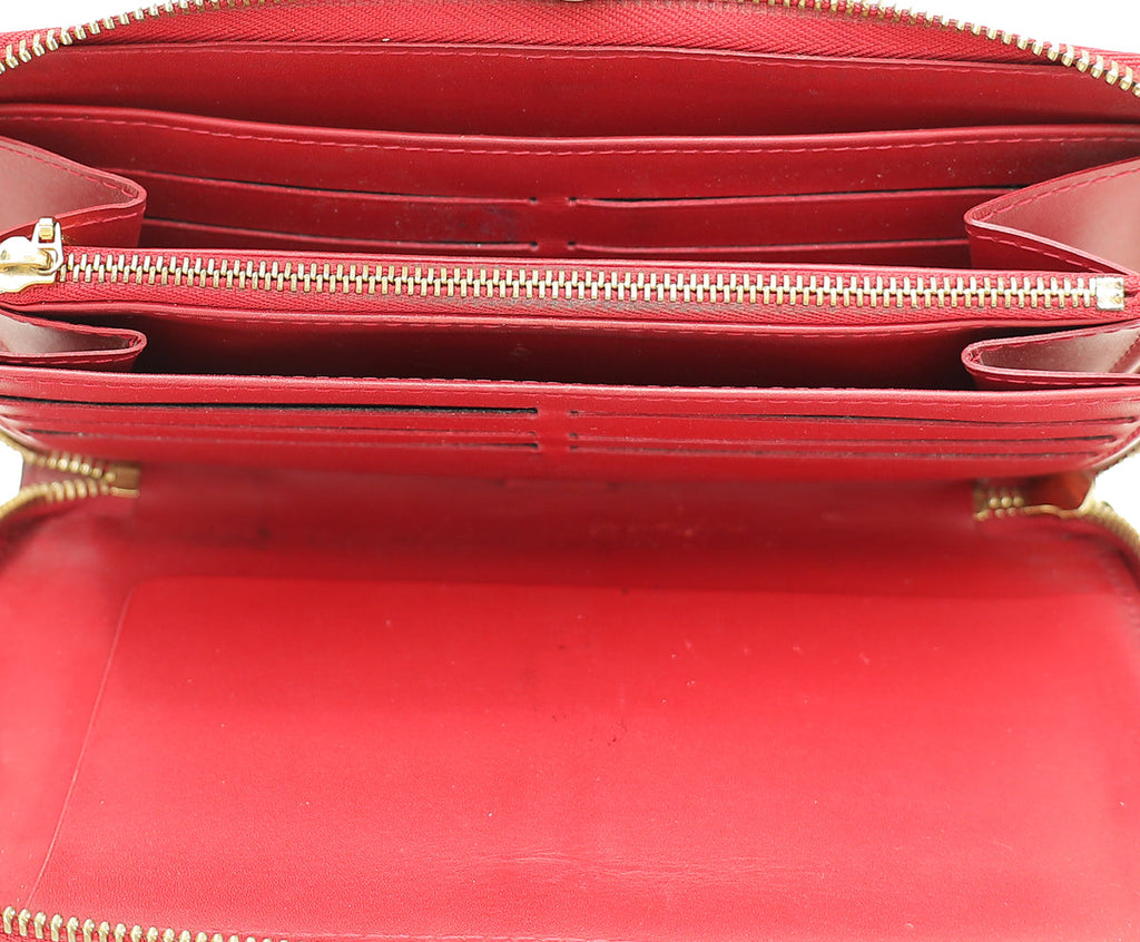 Louis Vuitton Cerise Monogram Vernis Zippy Organizer Wallet