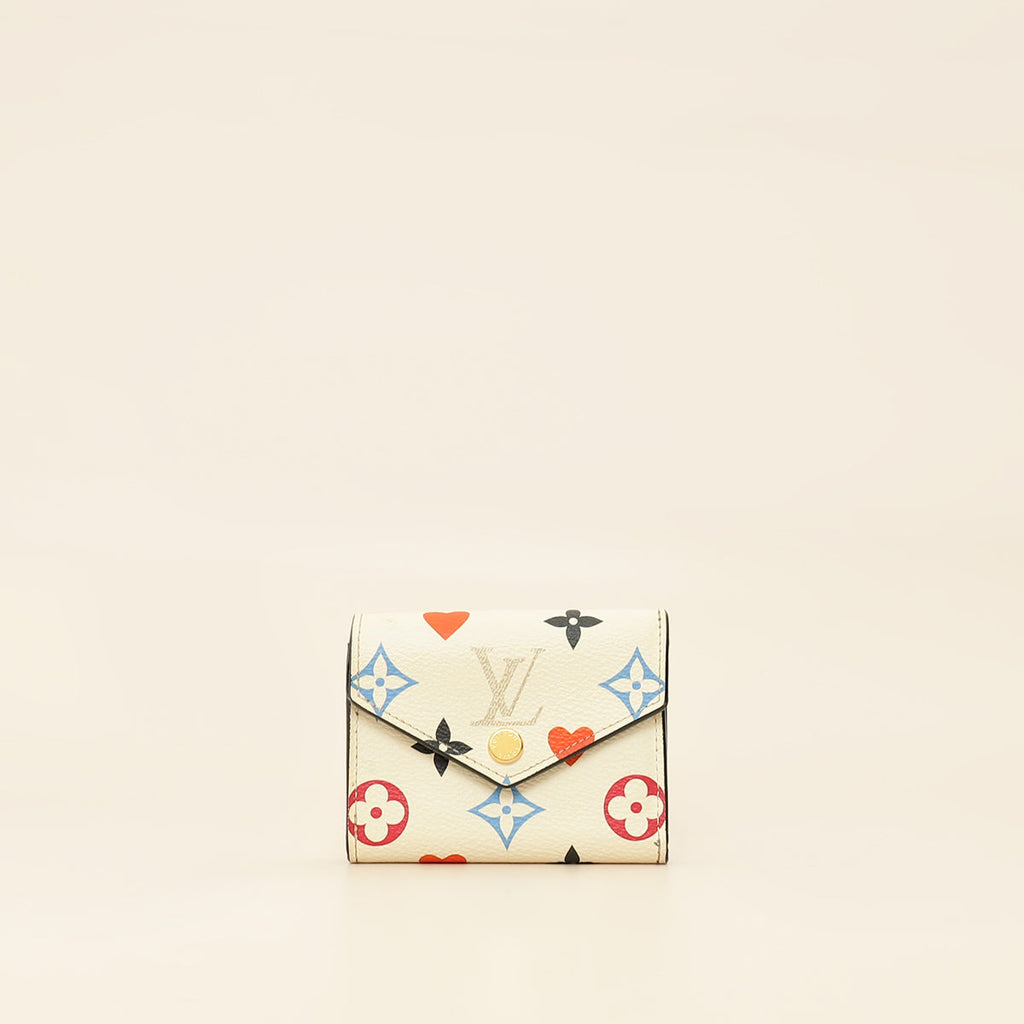 Louis Vuitton White Multicolor Monogram Game On Zoe Wallet