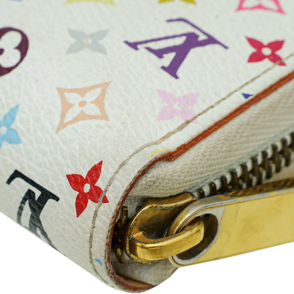 Louis Vuitton White Multicolor Monogram Zippy Wallet