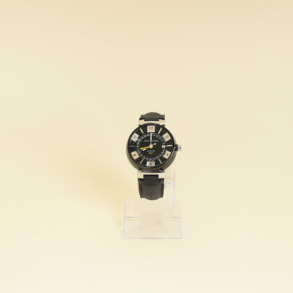Louis Vuitton Stainless Steel Tambour GMT Automatic 41.2mm Men's Watch