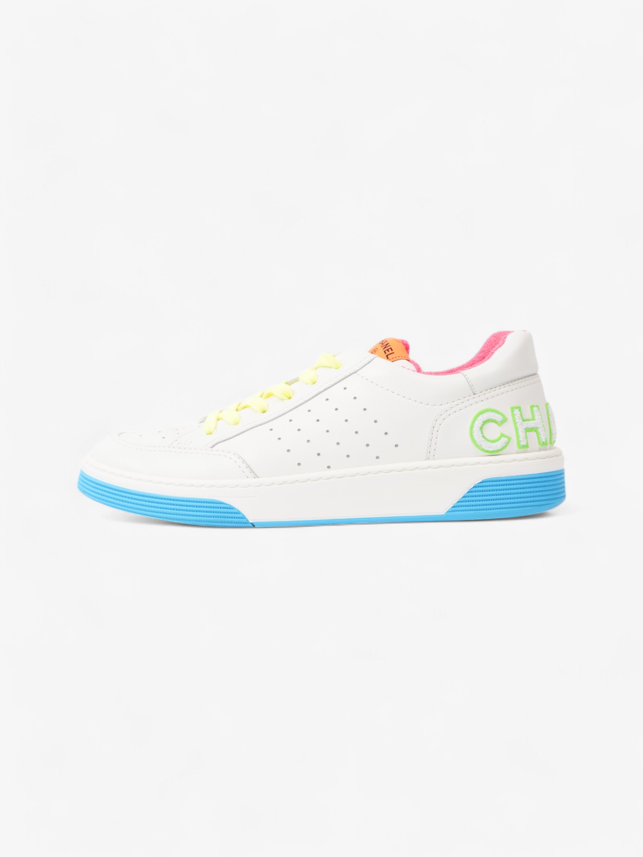 Chanel Logo Sneakers White  / Green / Blue Leather EU 46 UK 12