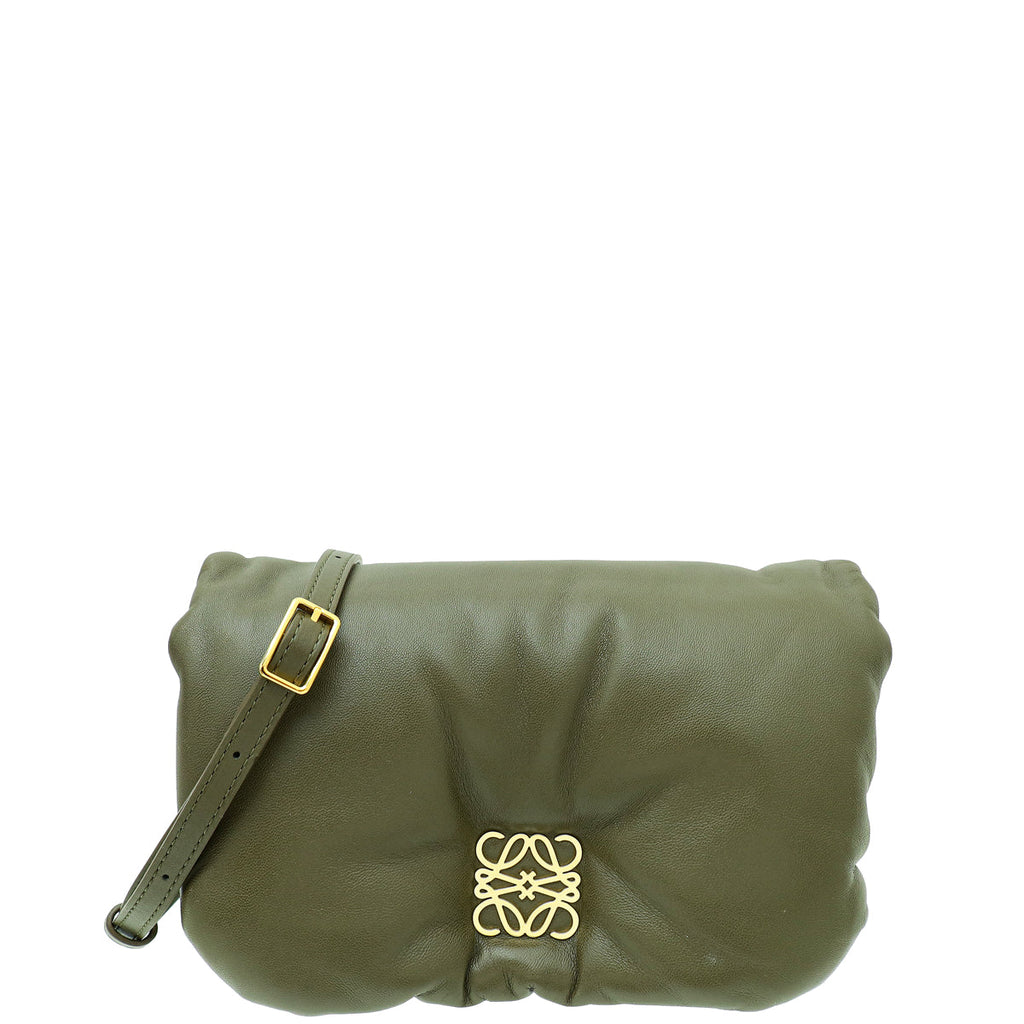 Loewe Kaki Puffer Goya Mini Padded Down Shoulder Bag