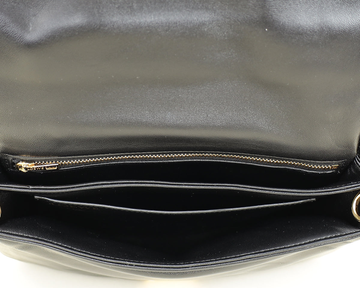 Loewe Black Puffer Goya Padded Chain Shoulder Bag