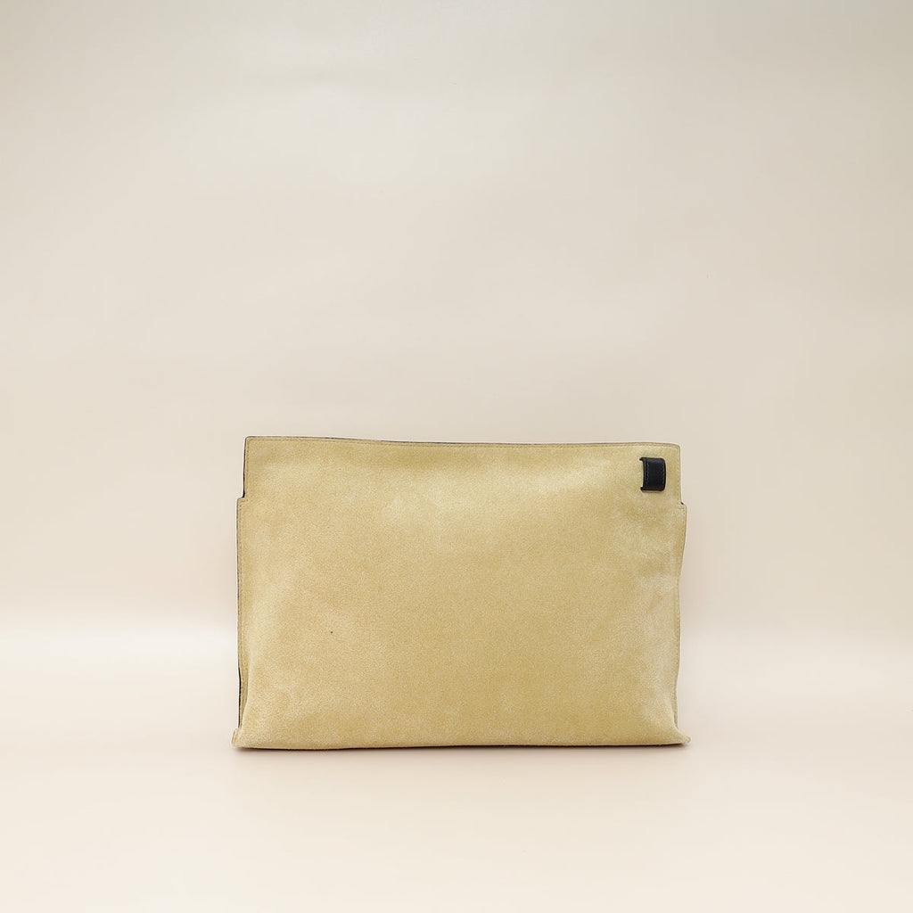 Loewe Beige Suede Large T Pouch