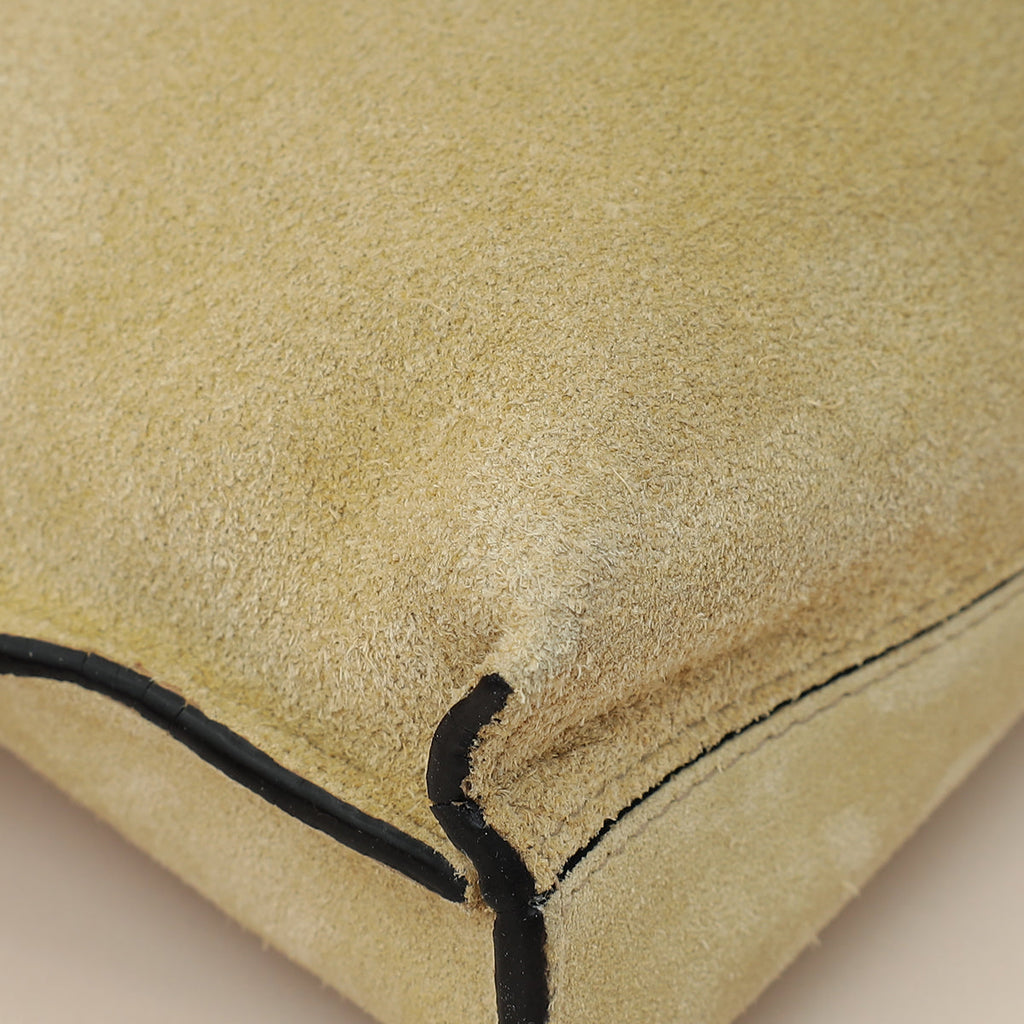 Loewe Beige Suede Large T Pouch