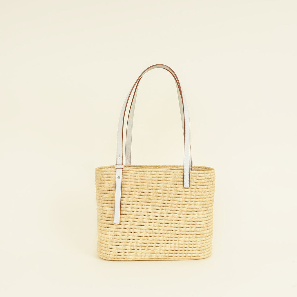 Loewe Bicolor Small Square Basket Raffia Bag