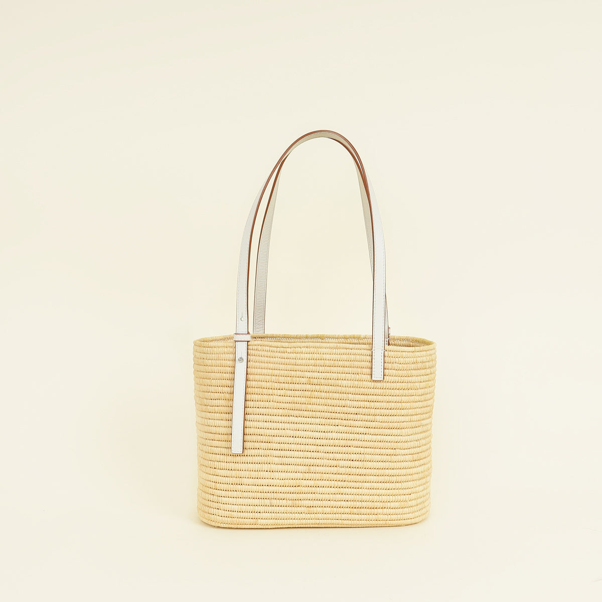 Loewe Bicolor Small Square Basket Raffia Bag