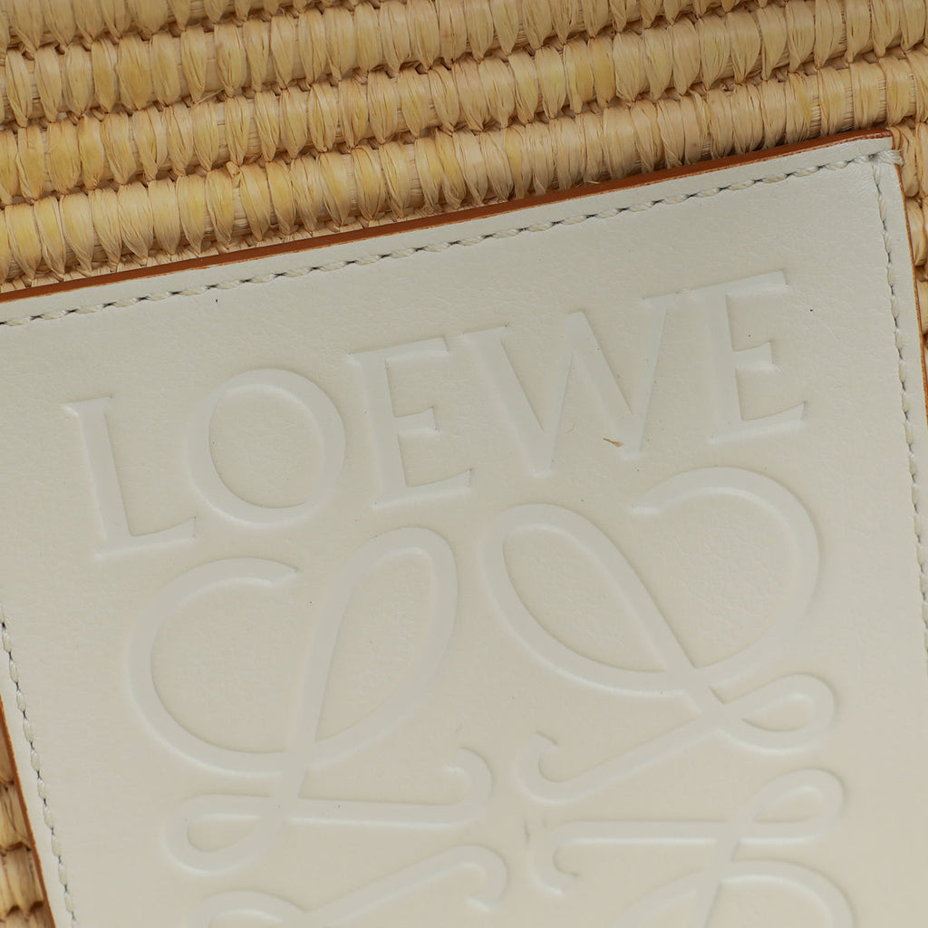 Loewe Bicolor Small Square Basket Raffia Bag