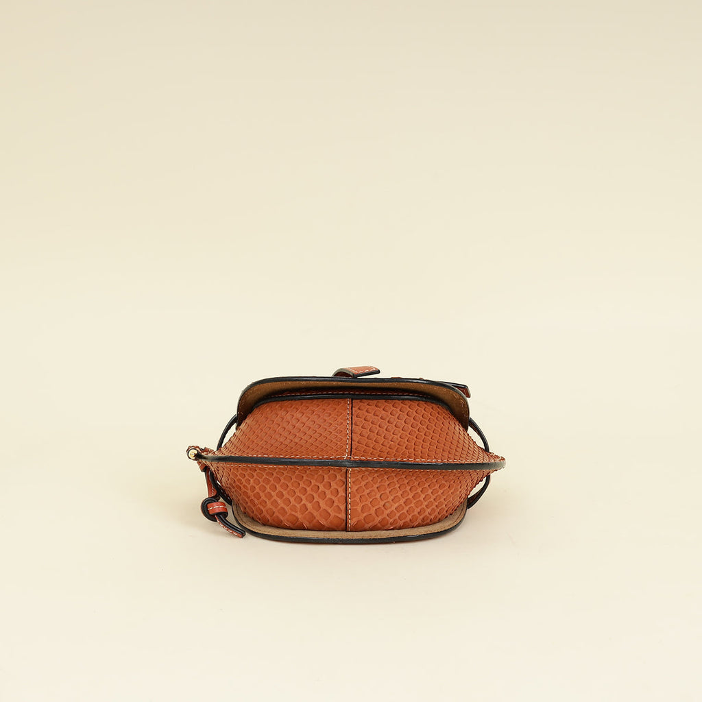 Loewe Brown Python Mini Gate Bag
