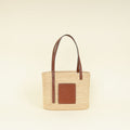 Loewe Bicolor Small Square Basket Raffia Bag