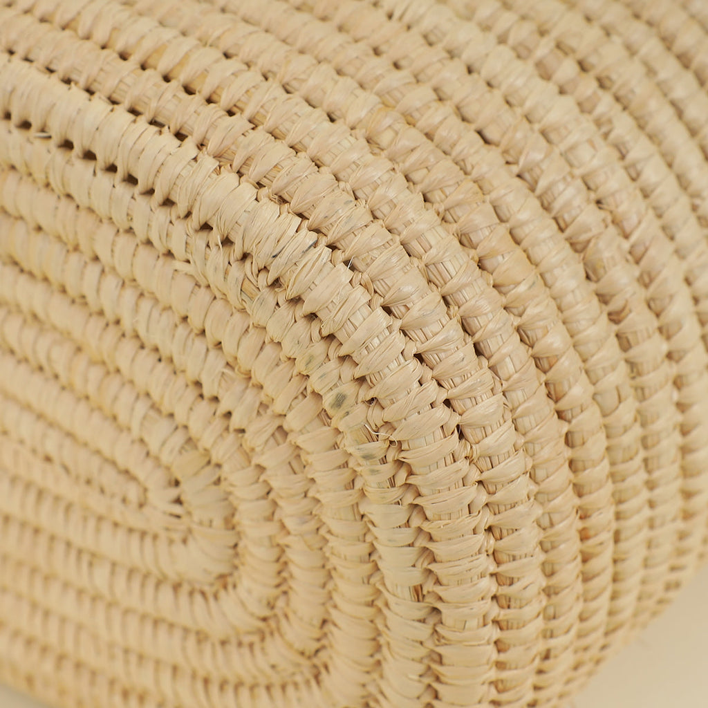 Loewe Bicolor Small Square Basket Raffia Bag