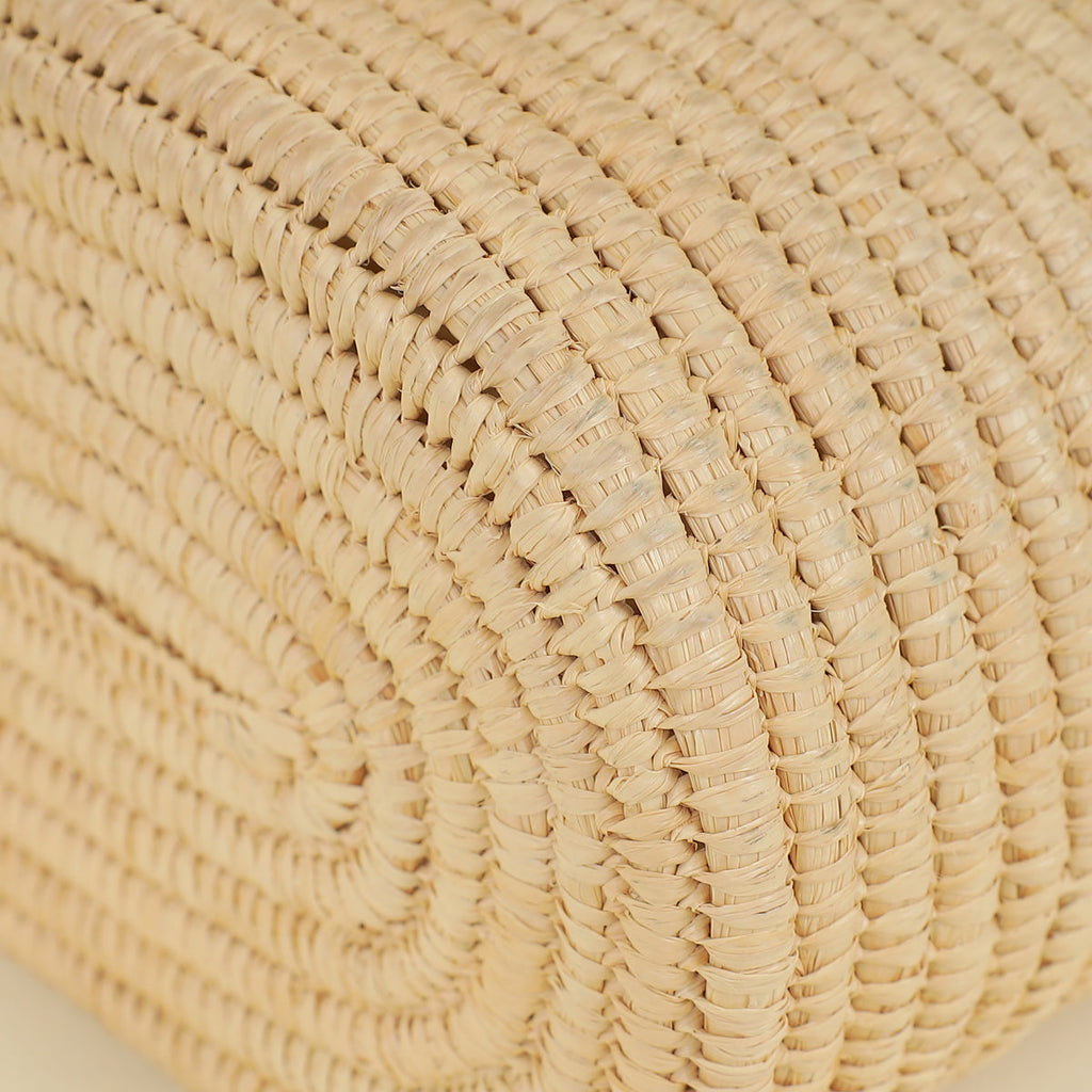 Loewe Bicolor Small Square Basket Raffia Bag