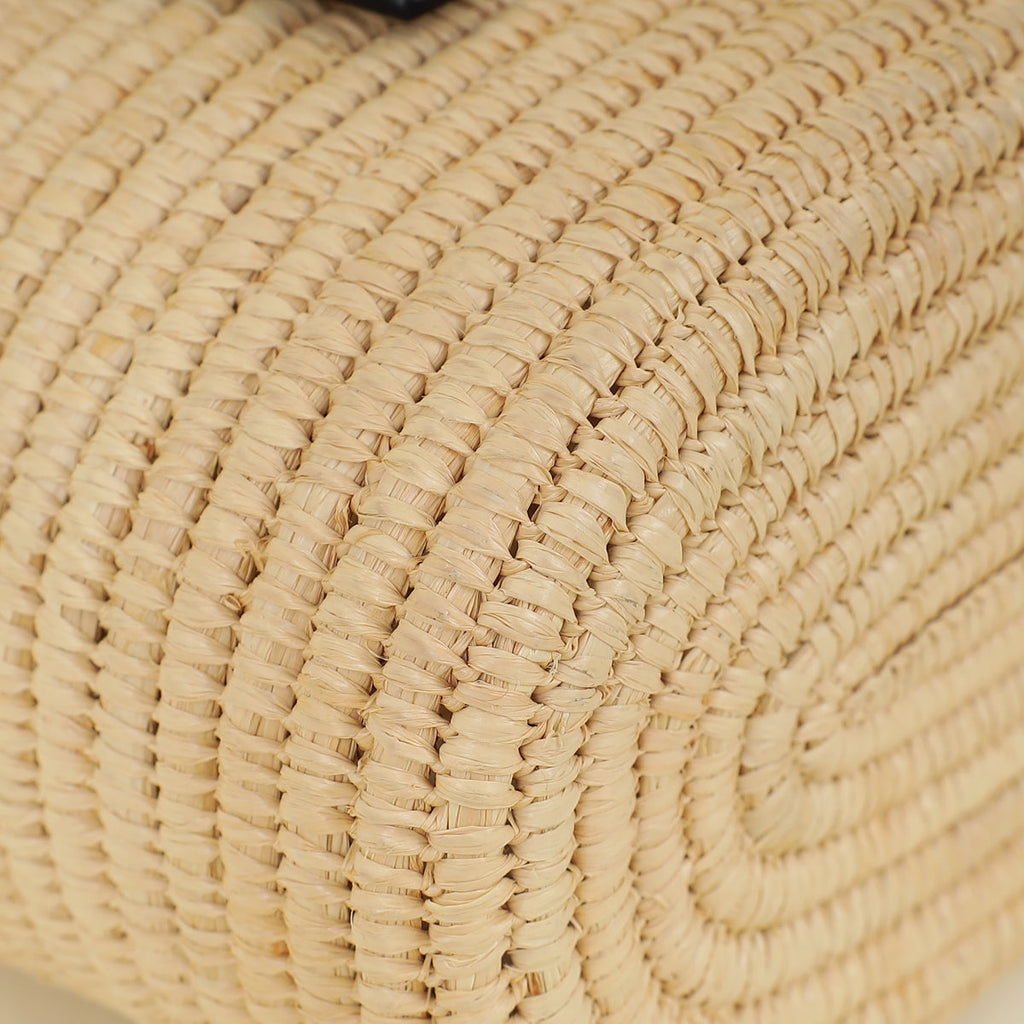 Loewe Bicolor Small Square Basket Raffia Bag