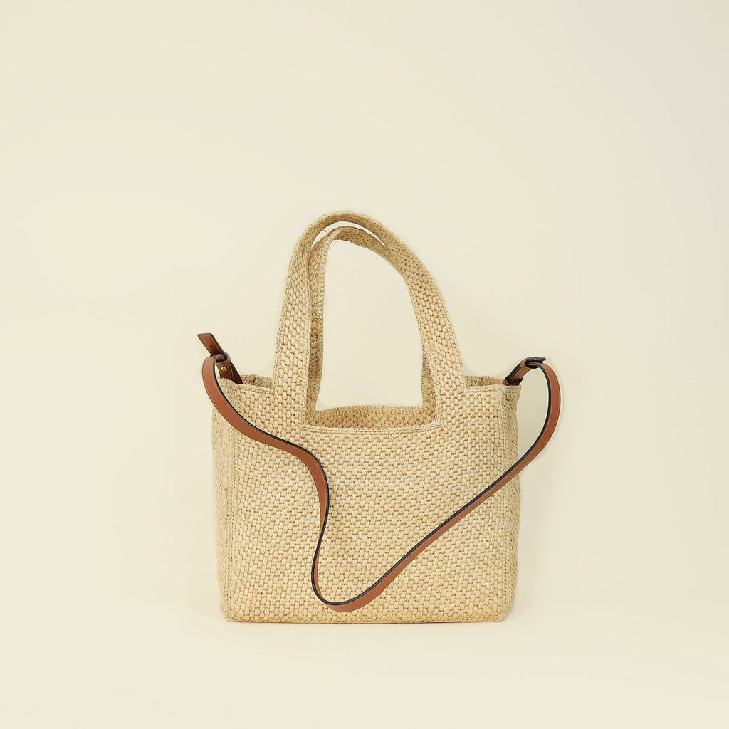 Loewe Tricolor x Paula's Ibiza Raffia Font Tote Bag