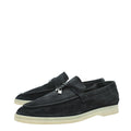 Loro Piana Black Summer Charms Moccasin 38