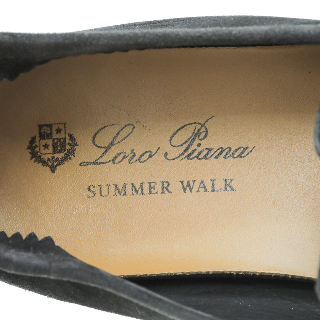 Loro Piana Black Summer Charms Moccasin 38