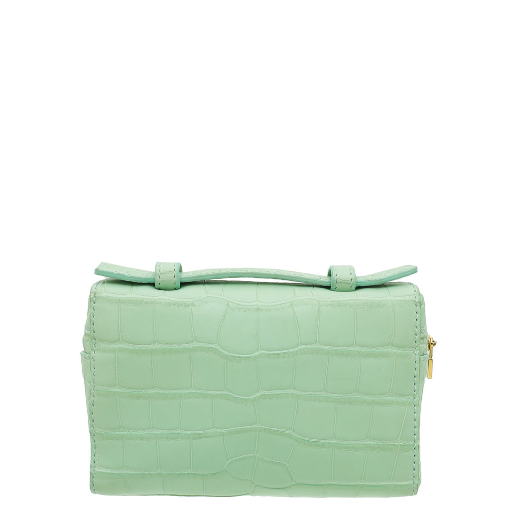 Loro Piana Mint Alligator Extra Pouch L14 Bag