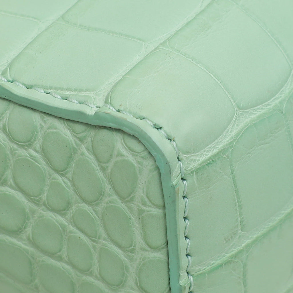 Loro Piana Mint Alligator Extra Pouch L14 Bag