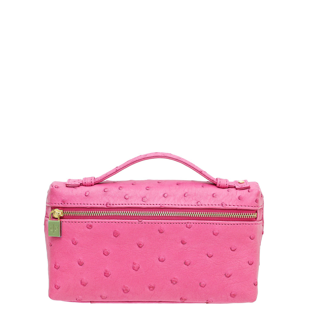 Loro Piana Pink Ostrich L19 Pouch
