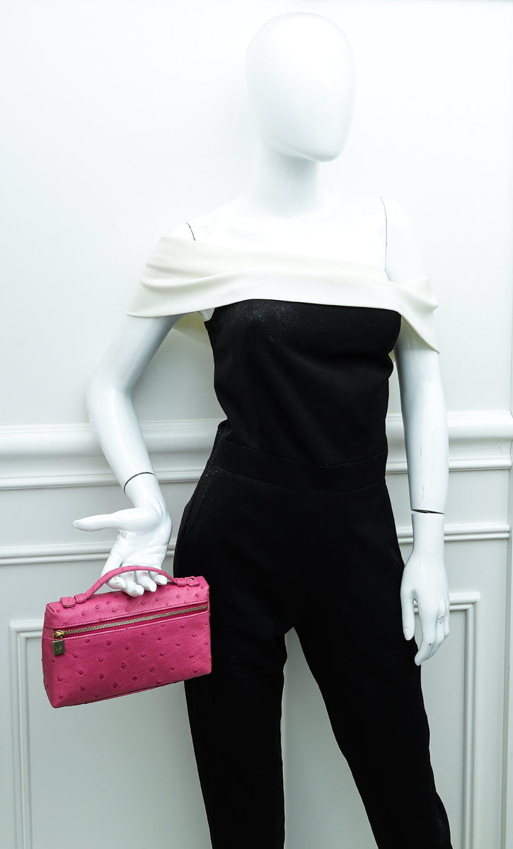 Loro Piana Pink Ostrich L19 Pouch