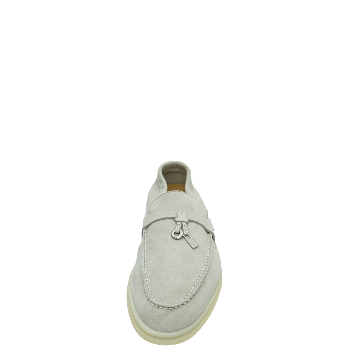 Loro Piana Powder Pearl Summer Charms Moccasin Loafer 35
