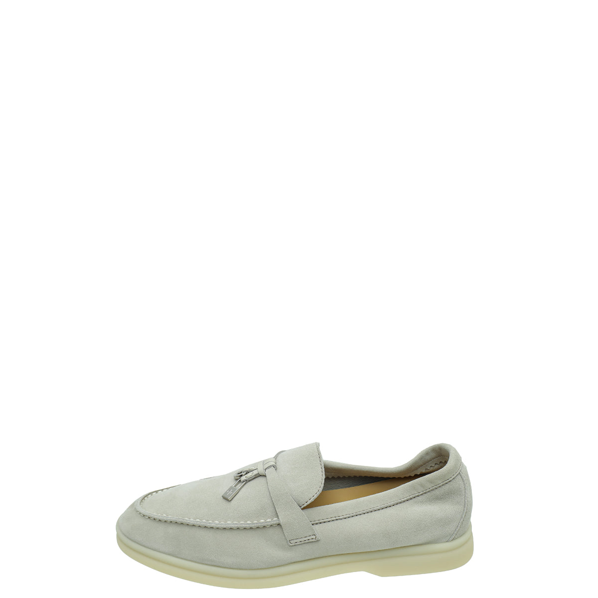 Loro Piana Powder Pearl Summer Charms Moccasin Loafer 35