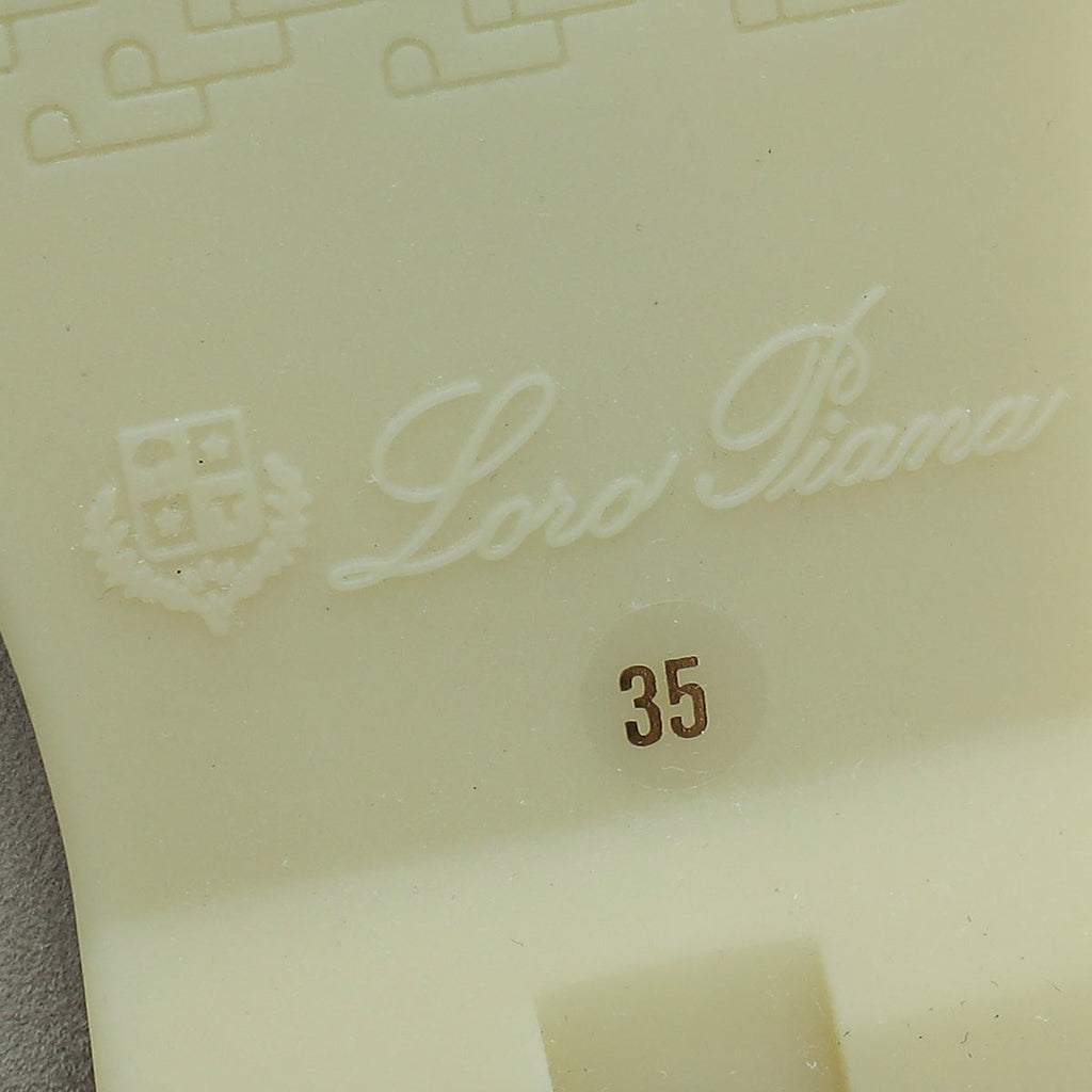 Loro Piana Powder Pearl Summer Charms Moccasin Loafer 35