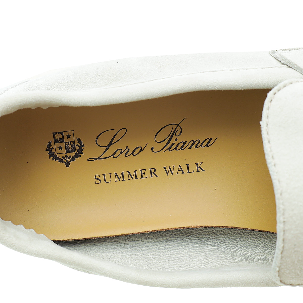 Loro Piana Powder Pearl Summer Charms Moccasin Loafer 35