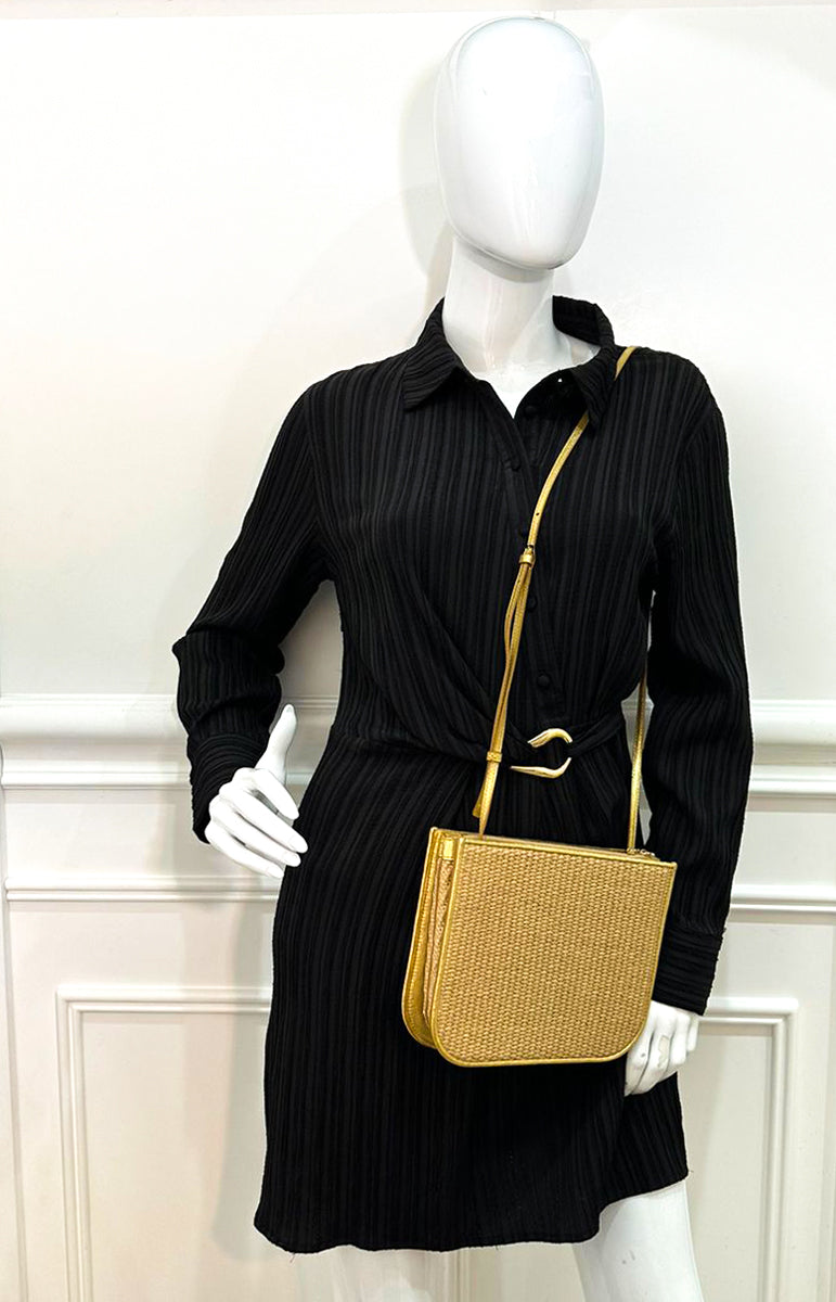 Loro Piana Bicolor Straw My Way Crossbody Bag