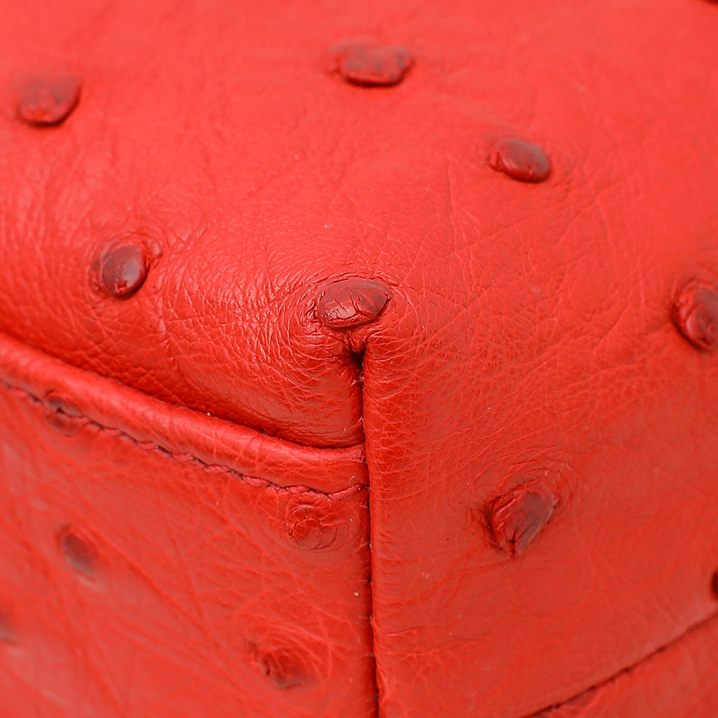 Loro Piana Red Ostrich L19 Pouch