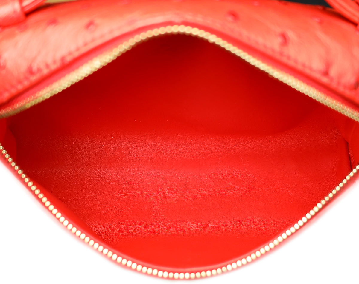 Loro Piana Red Ostrich L19 Pouch