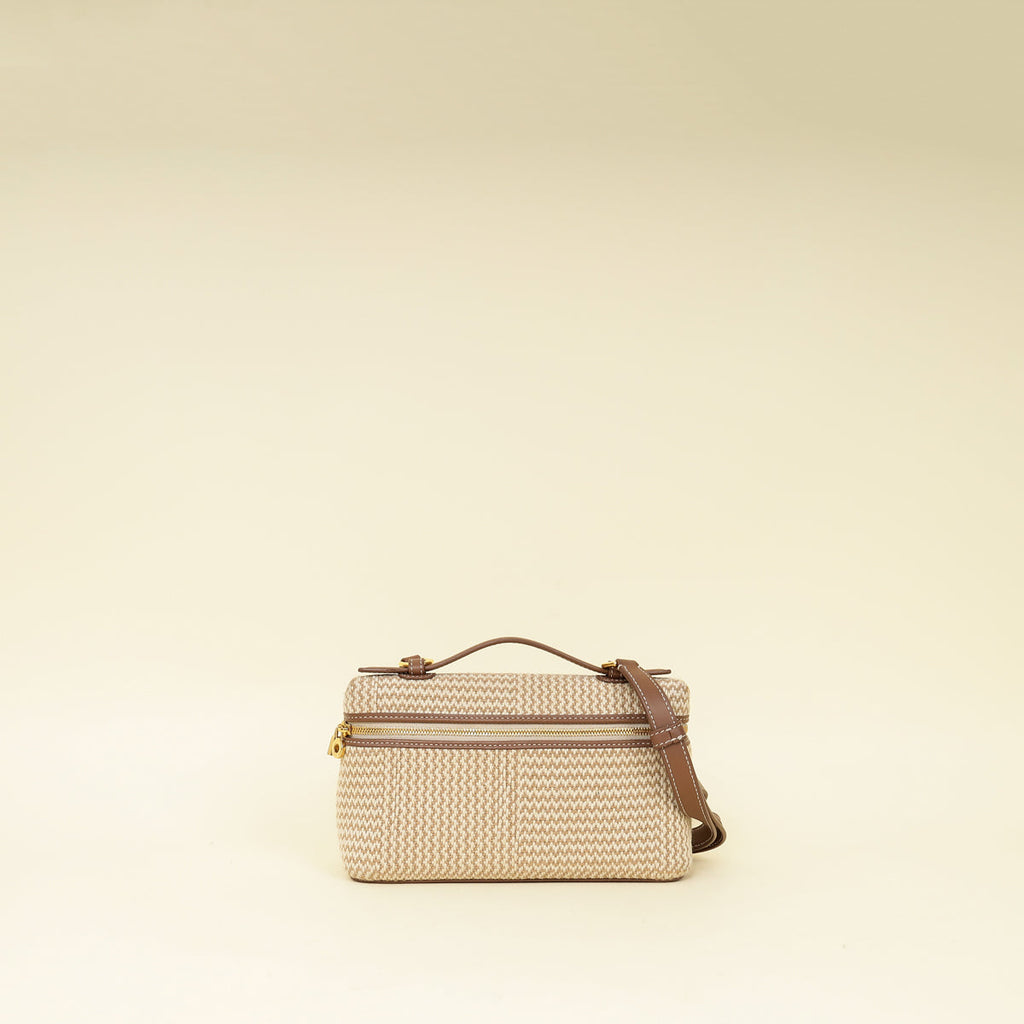Loro Piana Ecru Brown Cotton Extra Pocket L19 Bag