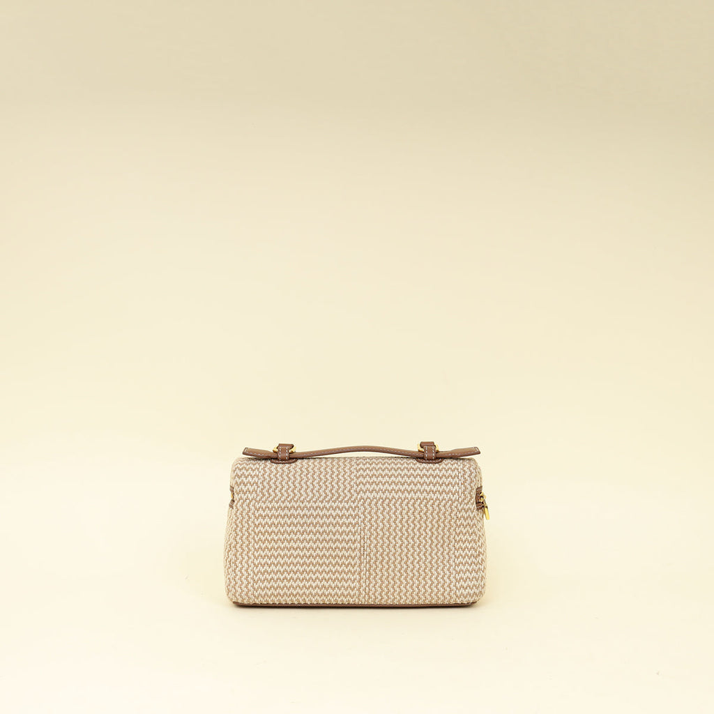 Loro Piana Ecru Brown Cotton Extra Pocket L19 Bag